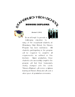 Honors Brochure - Stansbury High School
