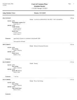 Judge Haddad-Week of January 12, 2015