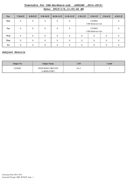Timetable For CSE-Hardware-Lab (SPRING ,2014