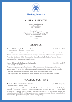 Curriculum Vitae - Communication Systems division