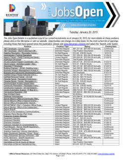 Jobs Bulletin - City and County of Denver