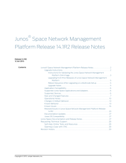 Junos® Space Network Management Platform