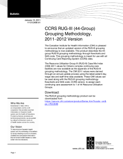 CCRS RUG-III (44-Group) Grouping Methodology, 2011