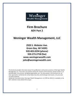 Form ADV - Weninger Wealth Management