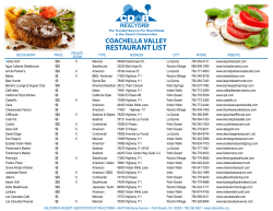 Coachella Valley Area Restaurants - California Association of Realtors