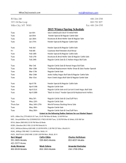 2015 Winter/Spring Schedule - Miles City Livestock Commission