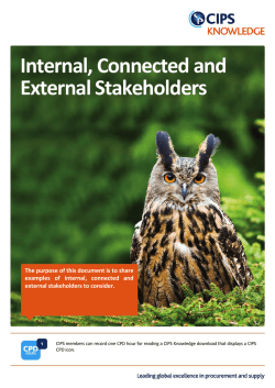 Internal, Connected and External Stakeholders