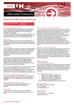 Applied strength and conditioning