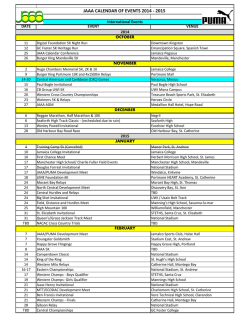 JAAA CALENDAR OF EVENTS 2014