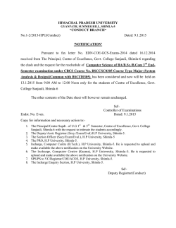 HIMACHAL PRADESH UNIVERSITY &ldquo;CONDUCT BRANCH&rdquo; No.1-2