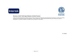 Directory of LED Traffic Signal Modules Certified Products