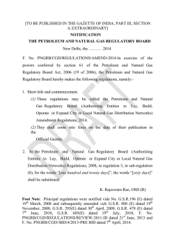 Draft Regulation - Petroleum and Natural Gas Regulatory Board
