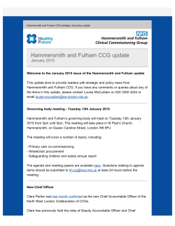 Hammersmith and Fulham CCG stakeholder newsletter
