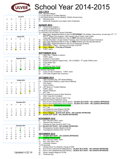 Academic Calendar 14-15