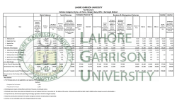 Fee Schedule - Lahore Garrison University