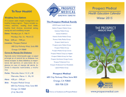 Health Education Calendar - Winter 2015