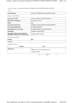 Page 1 of 1 Change - Change in Corporate Information::INTERNAL