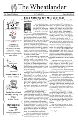 January Newsletter - Zion Lutheran Church and Preschool