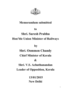 Shri. Suresh Prabhu Shri. Oommen Chandy