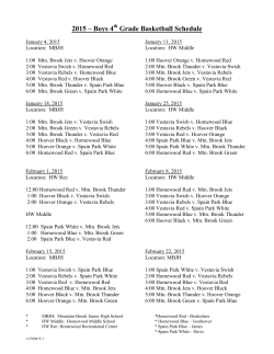 2015 – Boys 4 Grade Basketball Schedule