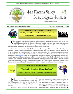 Newsletter - jan 2015.pub - San Ramon Valley Genealogical Society