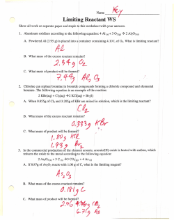 Limiting Reactant WS Key and Work