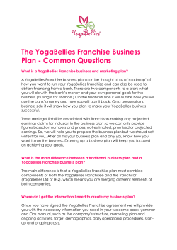 The YogaBellies Franchise Business Plan