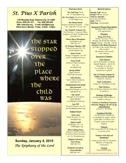 January 4, 2015 - St. Pius Parish