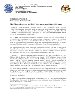 GLC Disaster Response and Relief Network activated in flood-hit