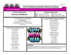 January 2015 School Calendar