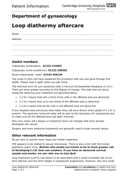 Loop diathermy aftercare - Cambridge University Hospitals