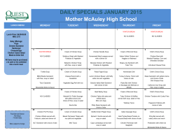 January Lunch Menu - Mother McAuley Liberal Arts High School