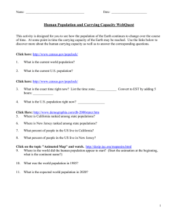 Human Population and Carrying Capacity WebQuest