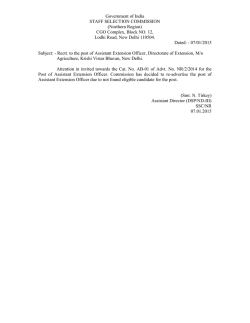 Government of India STAFF SELECTION COMMISSION