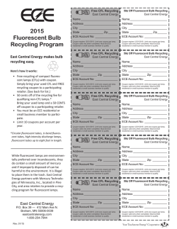 2015 Fluorescent Bulb Recycling Program