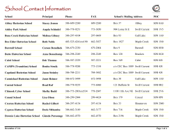 Schools Contact List - Chinook School Division