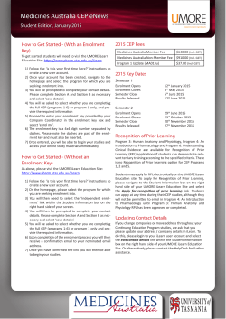 Medicines Australia CEP eNews, Student Edition, January 2015