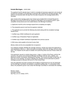 Inmate Marriages &ndash; CDCR 2009
