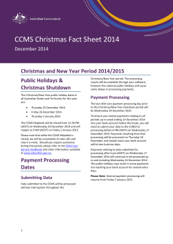 CCMS Christmas Fact Sheet 2014