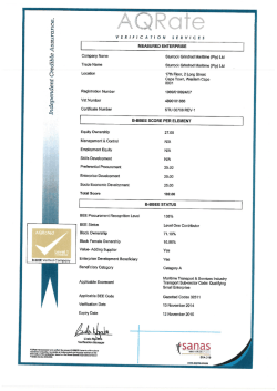Download BEE Certificate - Sturrock Grindrod Maritime