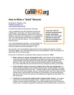 How to Write a &ldquo;Solid&rdquo; Resume