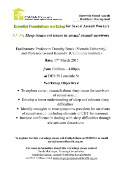 EF 44: Sleep treatment issues in sexual assault survivors