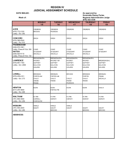 REGION IV JUDICIAL ASSIGNMENT SCHEDULE