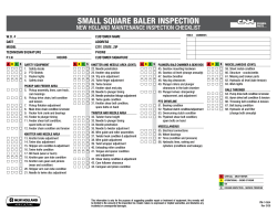 SMALL SQUARE BALER INSPECTION