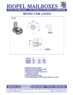 MICRO CAM LOCKS - Riopel Mailboxes