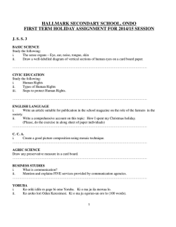 hallmark secondary school, ondo first term holiday assignment for