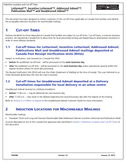 Induction Locations and Cut-off Times