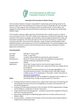 Internship Opportunity at the Consulate General of Ireland Chicago