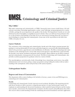 Criminology And Criminal Justice – UMSL