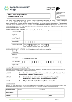 New Applications 2015 DDR Direct Debit Request Form